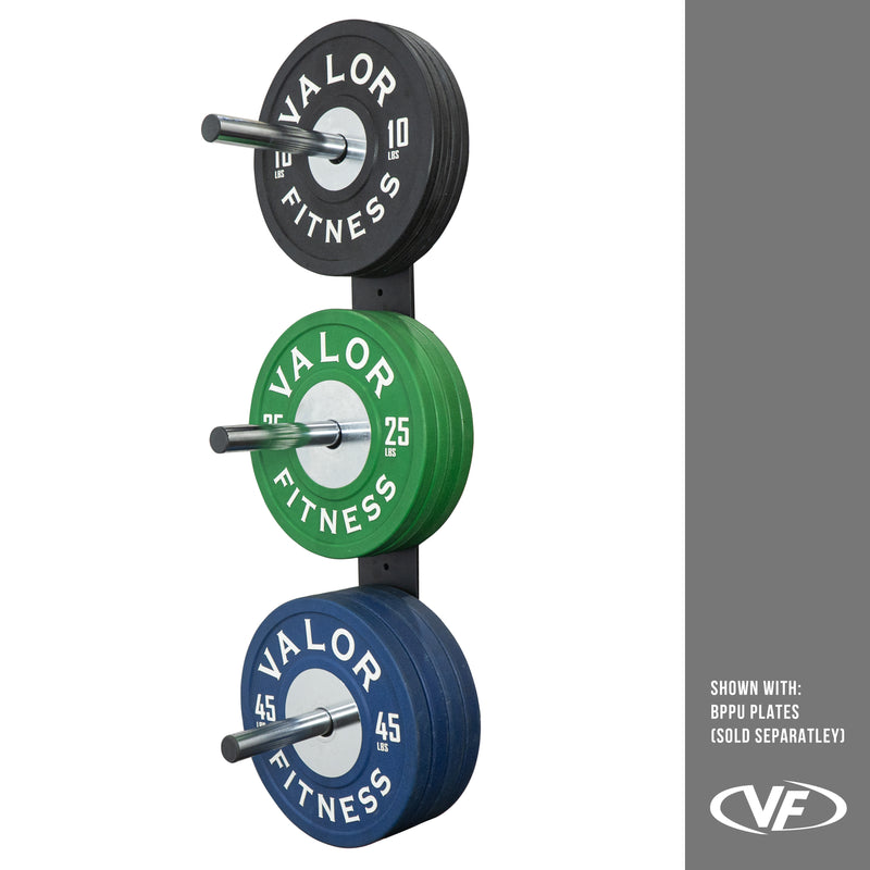 Load image into Gallery viewer, Wall Mounted 3 Peg Olympic Plate Storage
