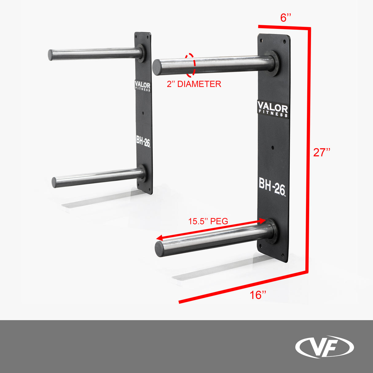 Wall Mounted 4 Peg Olympic Plate Storage