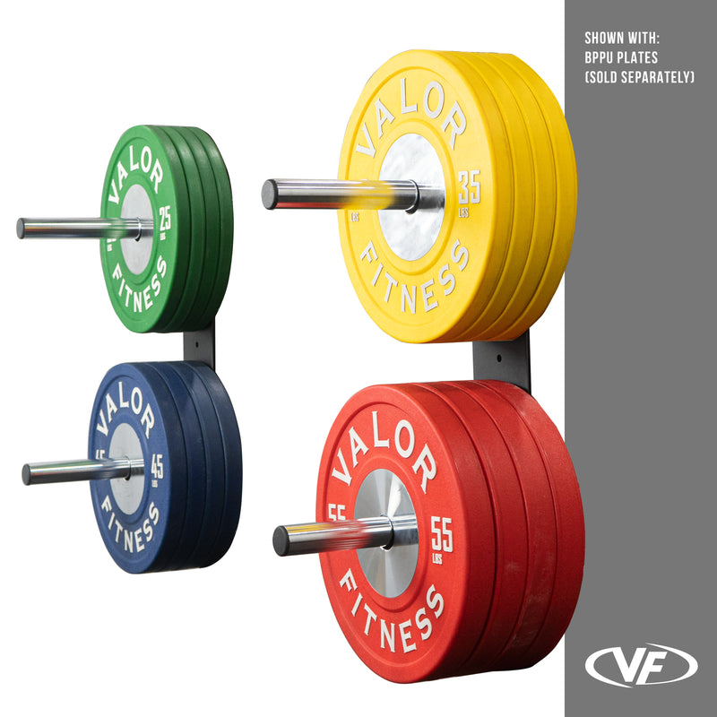 Load image into Gallery viewer, Wall Mounted 4 Peg Olympic Plate Storage
