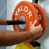 Wall Mounted Storage for Bumper Plates and Barbells