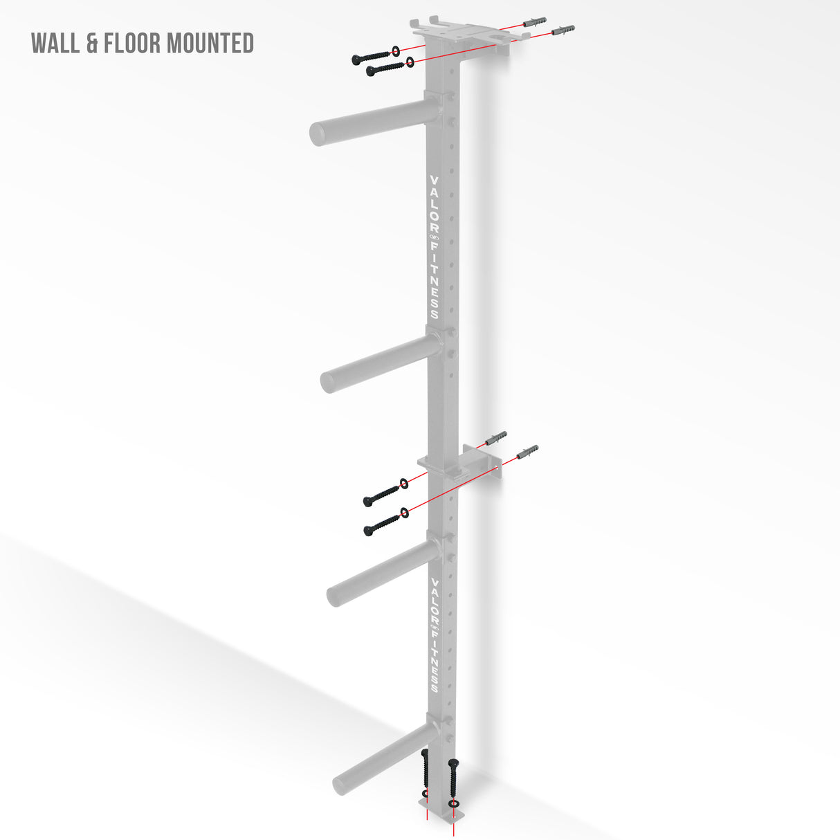 Wall Mounted Storage for Bumper Plates and Barbells