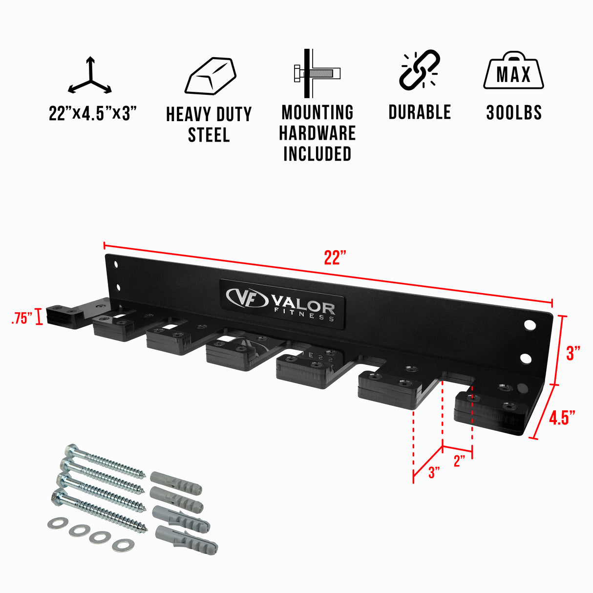 Hanging Barbell Storage Rack for 6 Bars