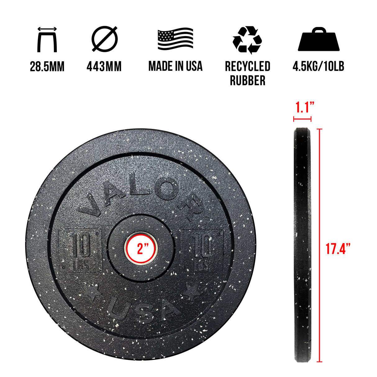 USA Made Rubber Bumper Plates (LB)