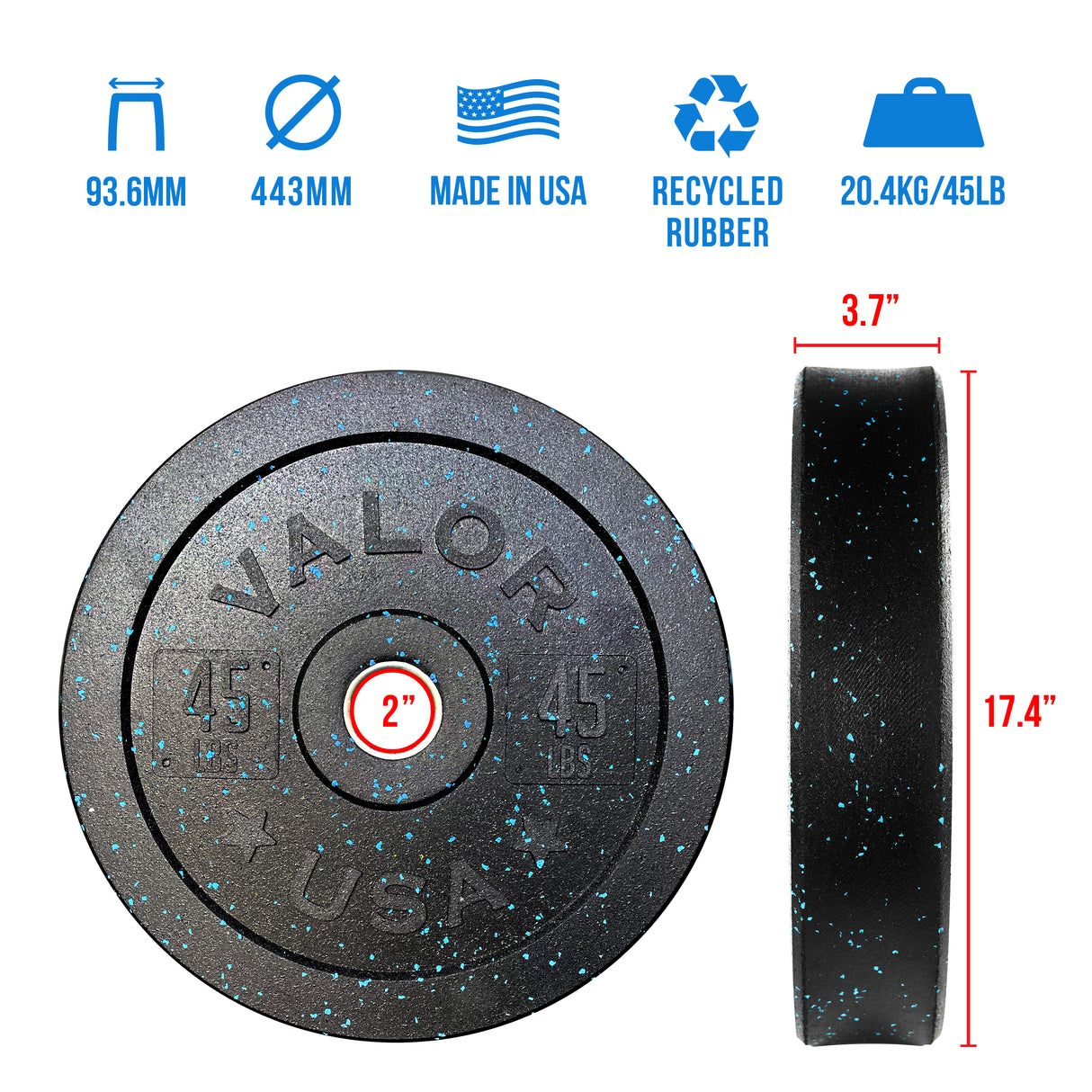 USA Made Rubber Bumper Plates (LB)