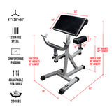 Adjustable Preacher Curl Bench w/ Pivoting Arm Pad