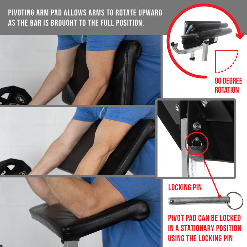 Load image into Gallery viewer, Standing Adjustable Arm Preacher Curl Bench
