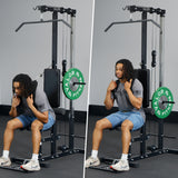 Plate Loaded Lat Pull Machine w/ Row and Ab Crunch