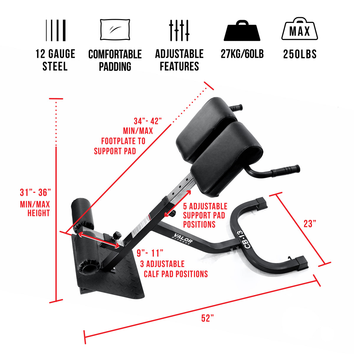 Adjustable Back Extension Machine & Roman Chair – Valor Fitness