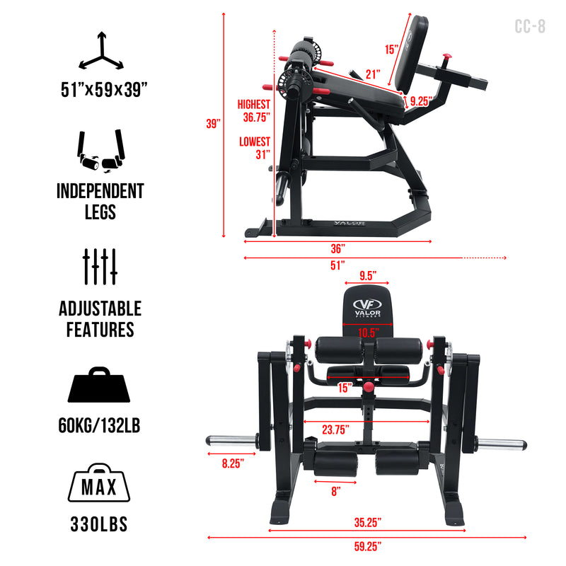 Load image into Gallery viewer, CC-8, Isolated Leg Curl Extension Machine
