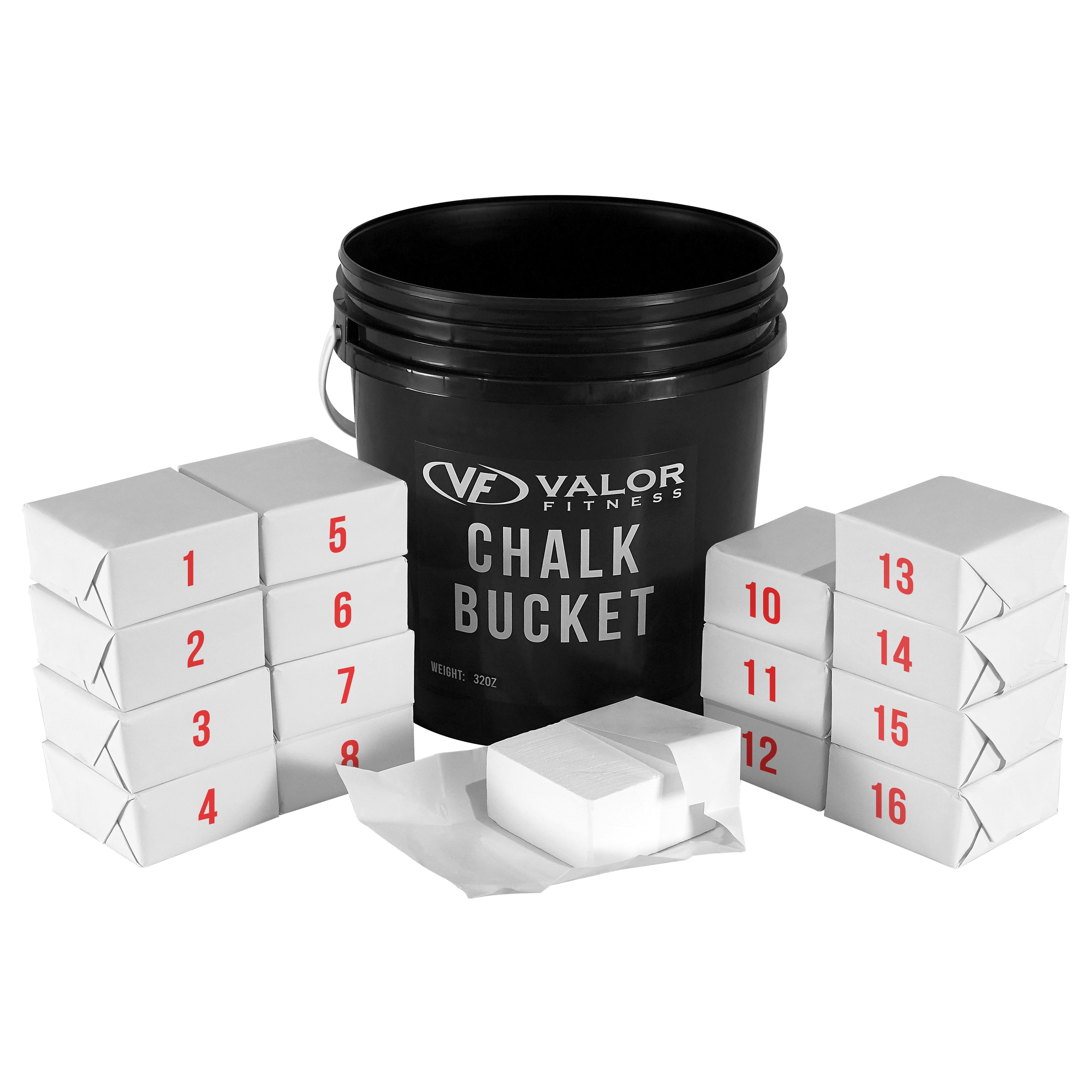 Gym Chalk Bucket | 16 Chalk Blocks