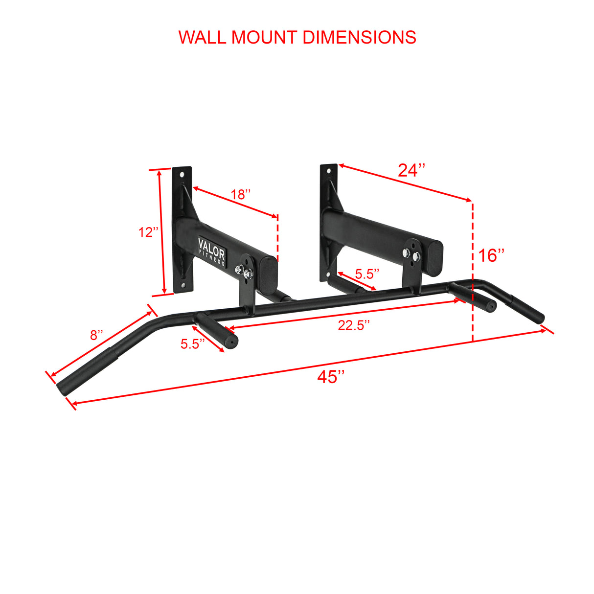 Ceiling - Wall Mounted 6 Grip 3 Position Pull Up Bar