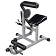 Ab Curl Back Extension Machine in Silver Gray Finish