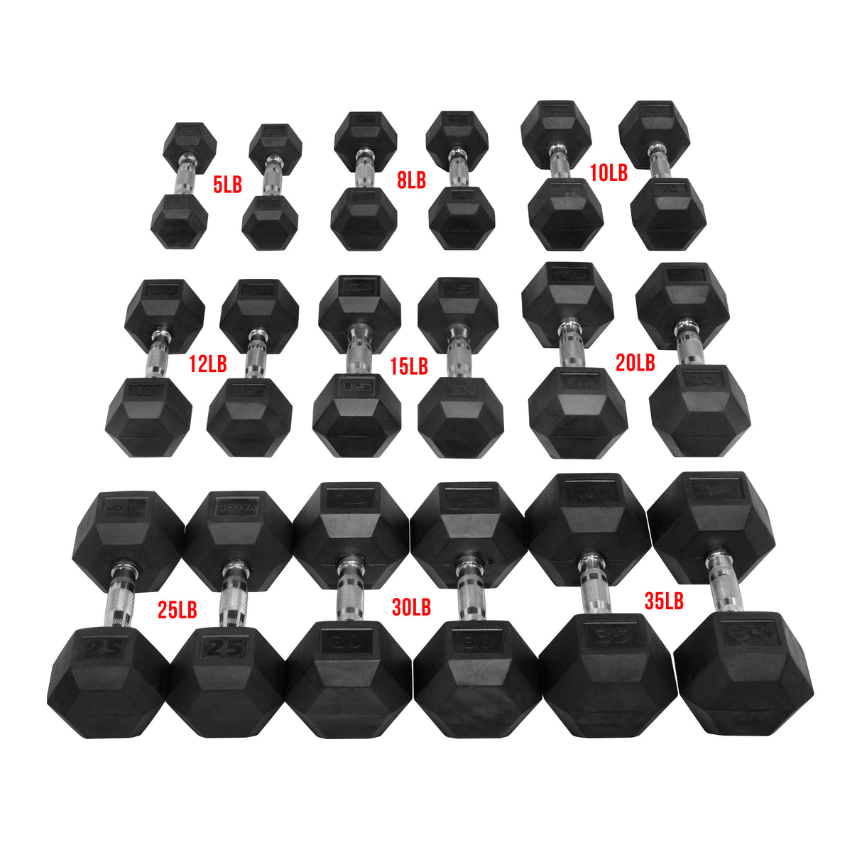 Rubber Hex Dumbbell Sets