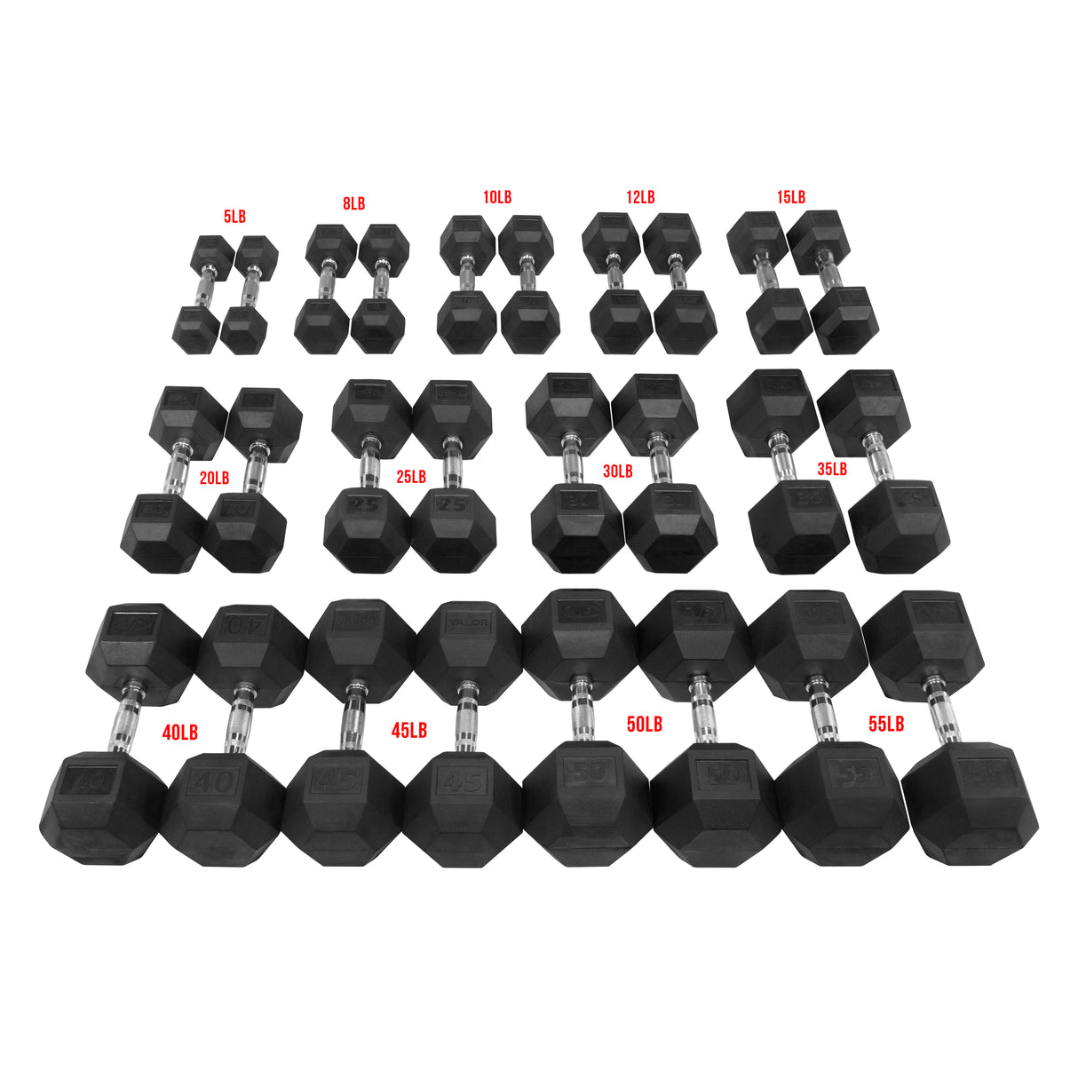 Rubber Hex Dumbbell Sets