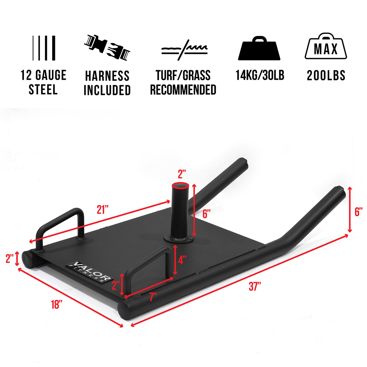 Agility Sled Push Pull Drag w/ Shoulder Harness