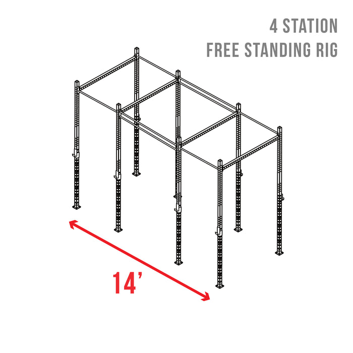 personalized crossfit rig with 4 bench press or squat rack workout stations