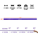 41 inch long purple resistance band size chart