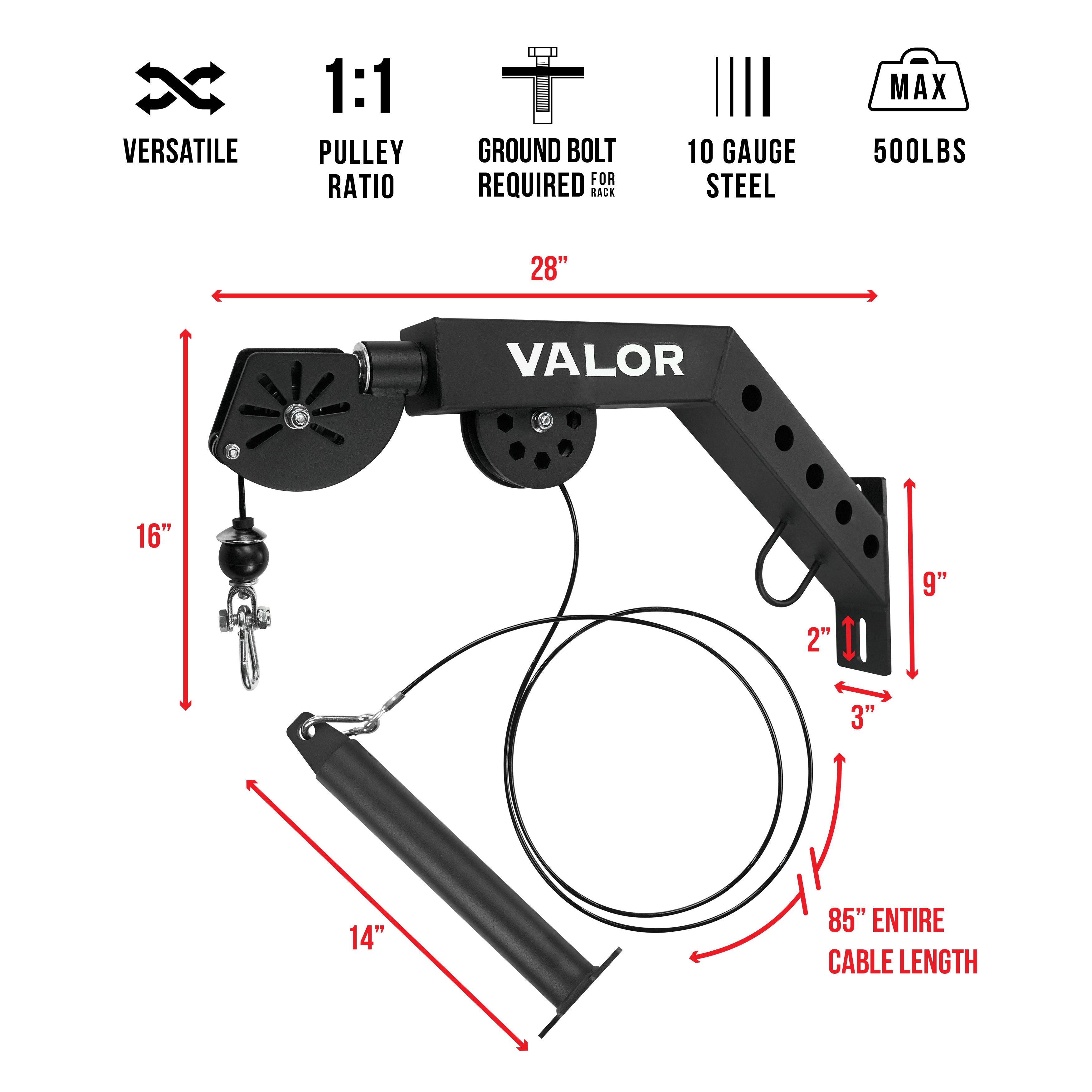 Rg26 Cable RG-26 Rig Cable Attachment - 3” x 3” Frame – Valor Fitness