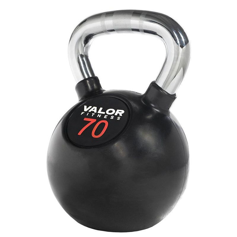 Load image into Gallery viewer, Chrome Handle Rubber Coated Kettlebells (8-70lbs)
