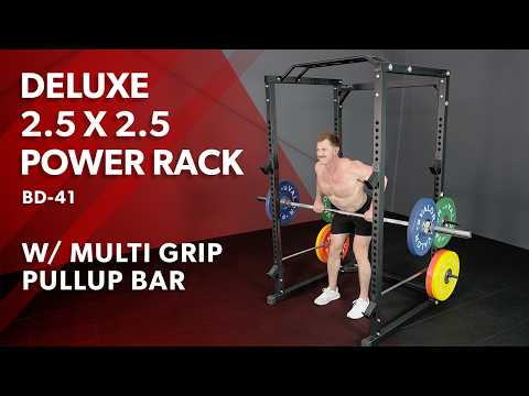 Deluxe 2.5x2.5 Power Rack w/ Multi Grip Pullup Bar
