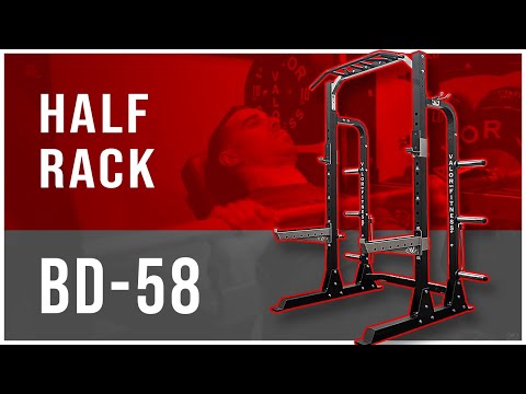 3x3 Half Rack w/ Platform, Multi Grip Bar, and Plate Storage