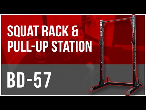 Load and play video in Gallery viewer, 3x3 Squat Rack - Pull Up Station w/ Plate Storage
