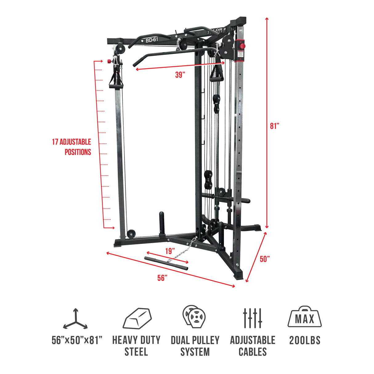 Cable Crossover Station w/ Attachment Bundle