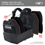 black crossfit weight vest with weight vest plates