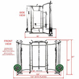 Valor Fitness BD-11BCCL, Power Rack with Lat Pull & Cable Crossover Attachments