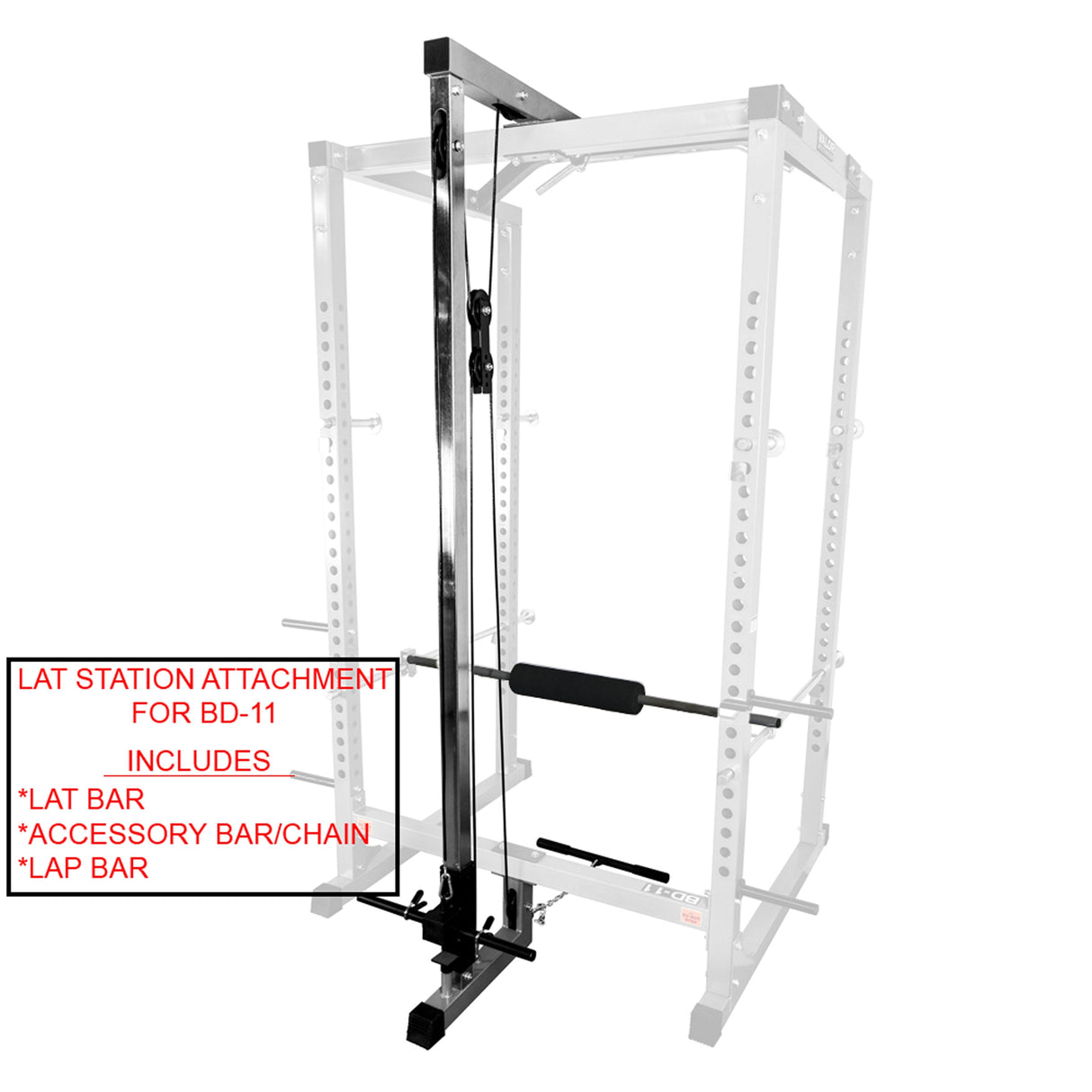 Valor Fitness BD-11L, Lat Pull Attachment for BD-11 Rack