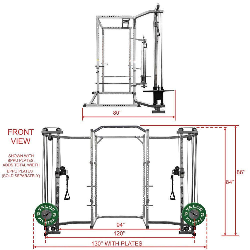Load image into Gallery viewer, Valor Fitness BD-33BCC, Power Rack w/ Cable Crossover Attachment
