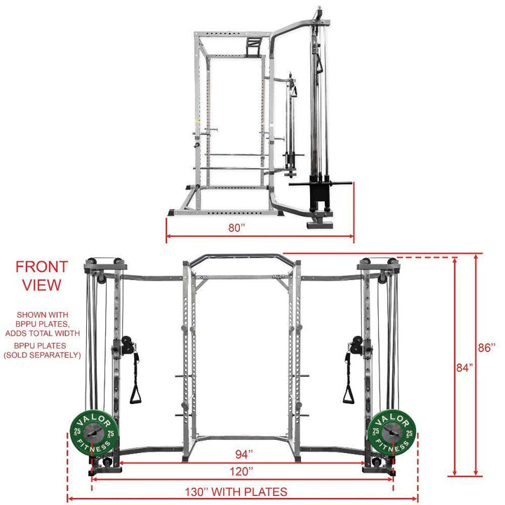 Pro 2x2 Power Rack with Cable Crossover Versatile