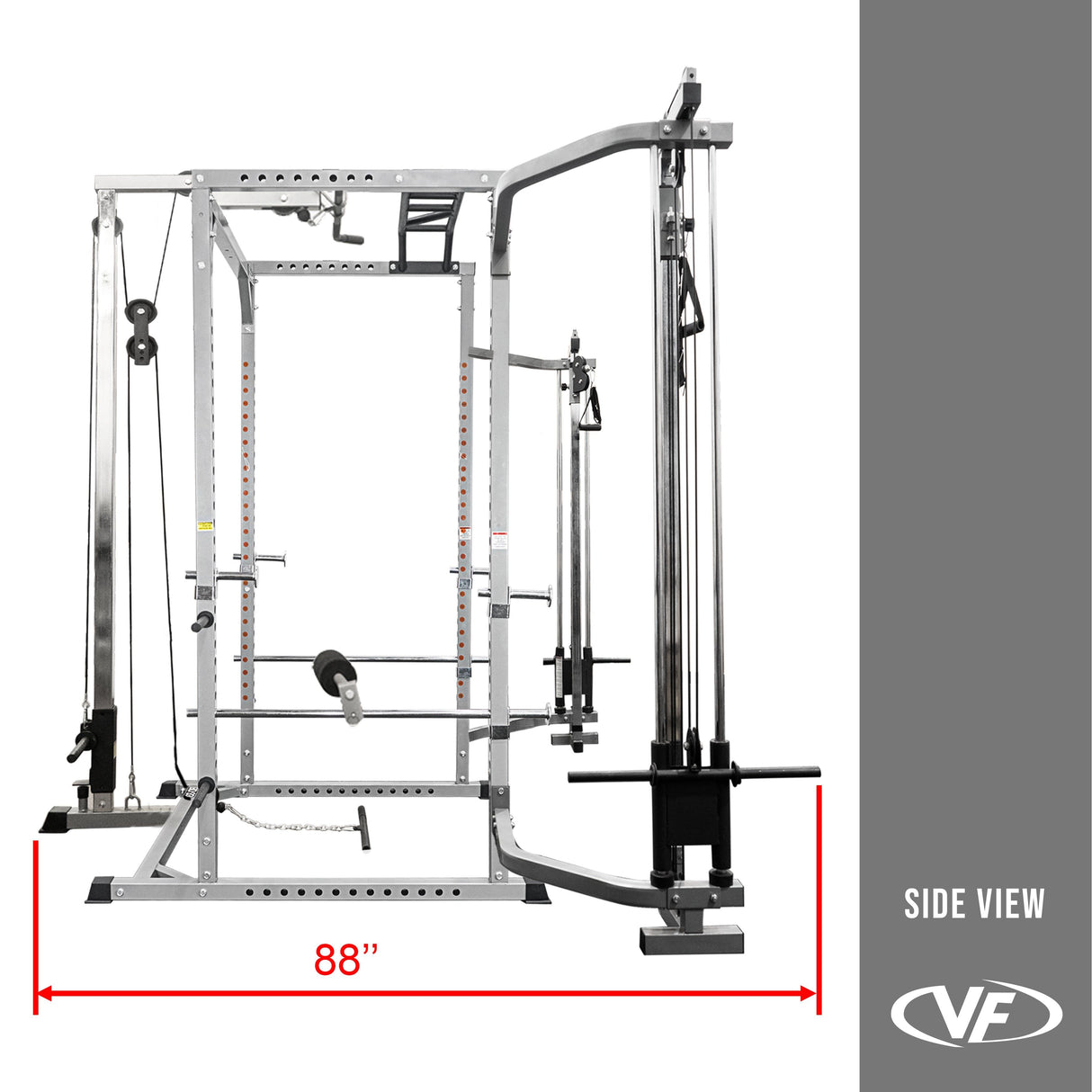 BD-33BCCL, Power Rack w/ Lat Pull & Cable Crossover Attachments