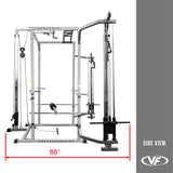 BD-33BCCL, Power Rack w/ Lat Pull & Cable Crossover Attachments