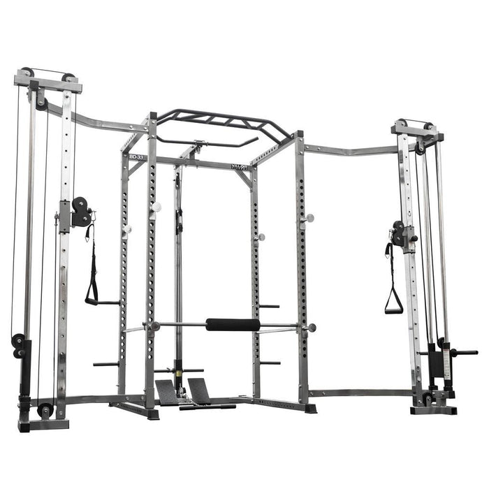 Valor Fitness BD-33BCCL, Power Rack w/ Lat Pull & Cable Crossover Attachments