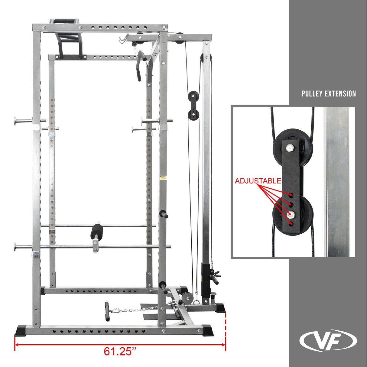 BD-33BL, Power Rack w/ Lat Pull Attachment