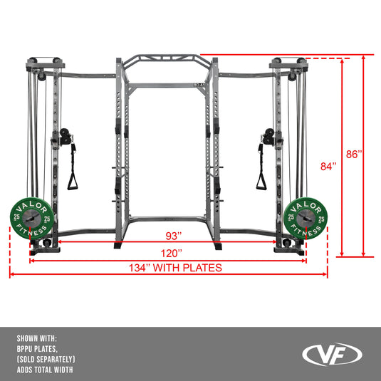 BD-41BCC, Power Rack w/ Cable Crossover Attachment