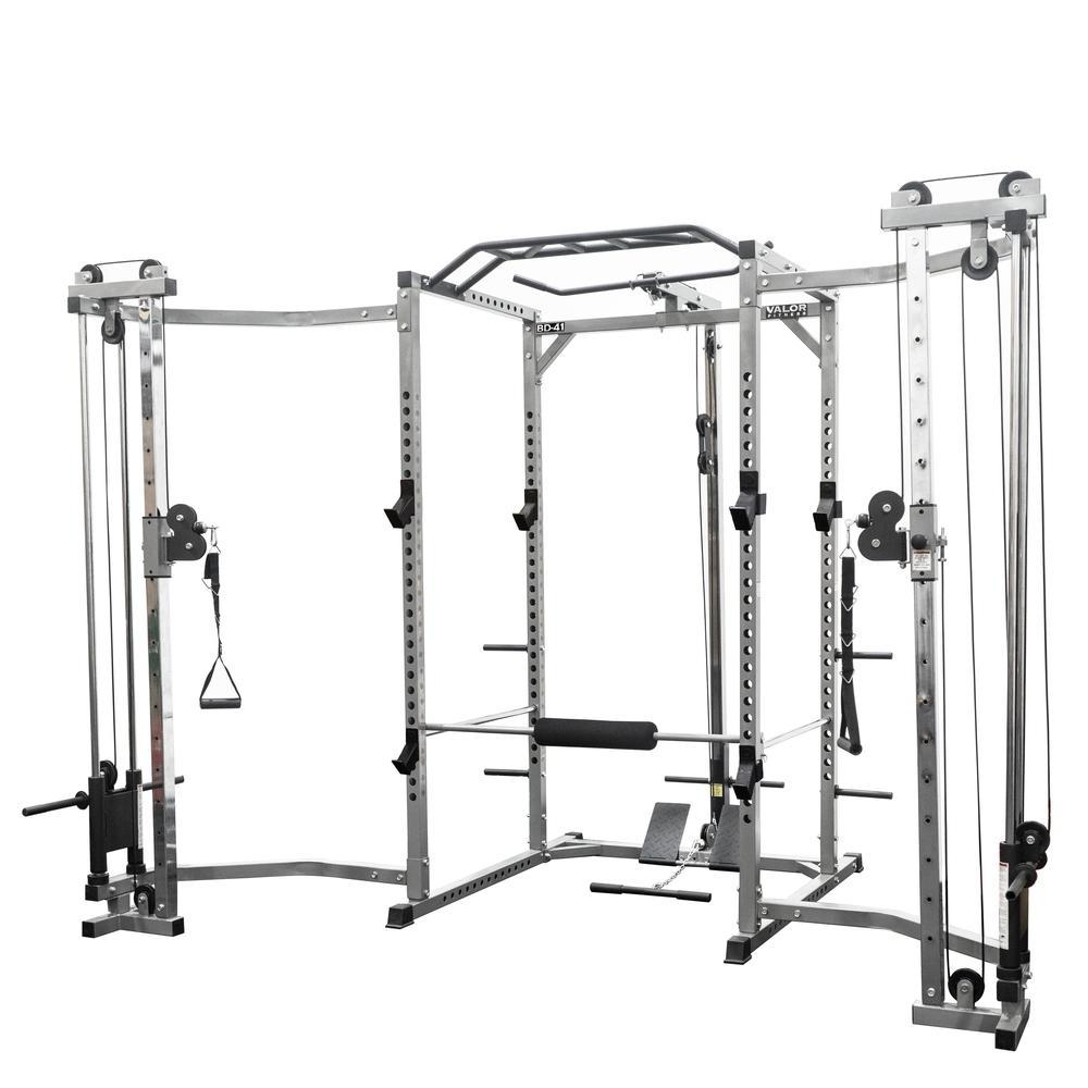 Valor Fitness BD-41BCCL, Power Rack w/ Lat Pull & Cable Crossover Attachments