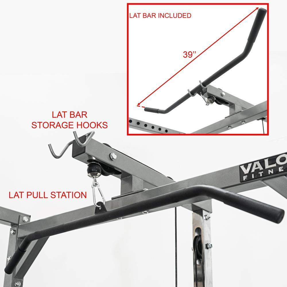 Valor Fitness BD-41BL, Power Rack w/ Lat Pull Attachment