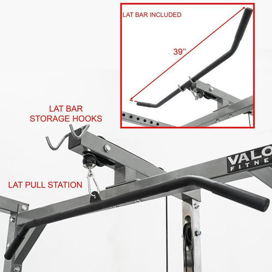 Valor Fitness BD-41BL, Power Rack w/ Lat Pull Attachment