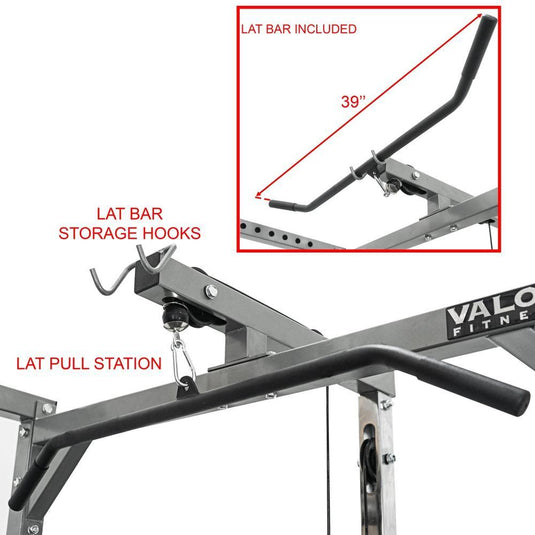 Lat Pull Attachment for BD-41 Rack | Valor Fitness BD-41L