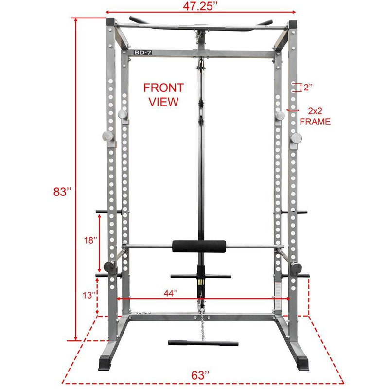 Load image into Gallery viewer, Valor Fitness BD-7, Power Rack w/ Lat Pull Station
