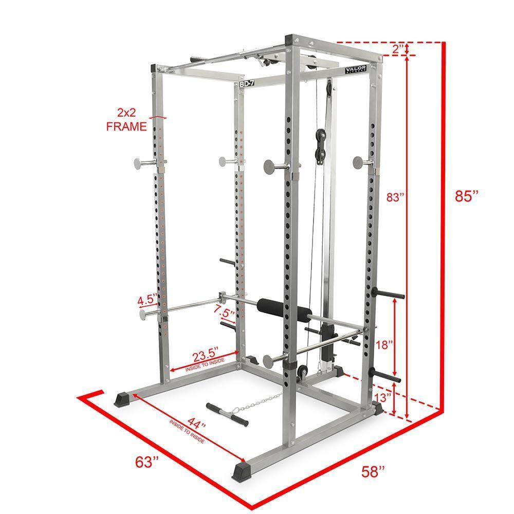 Valor Fitness BD-7, Power Rack w/ Lat Pull Station