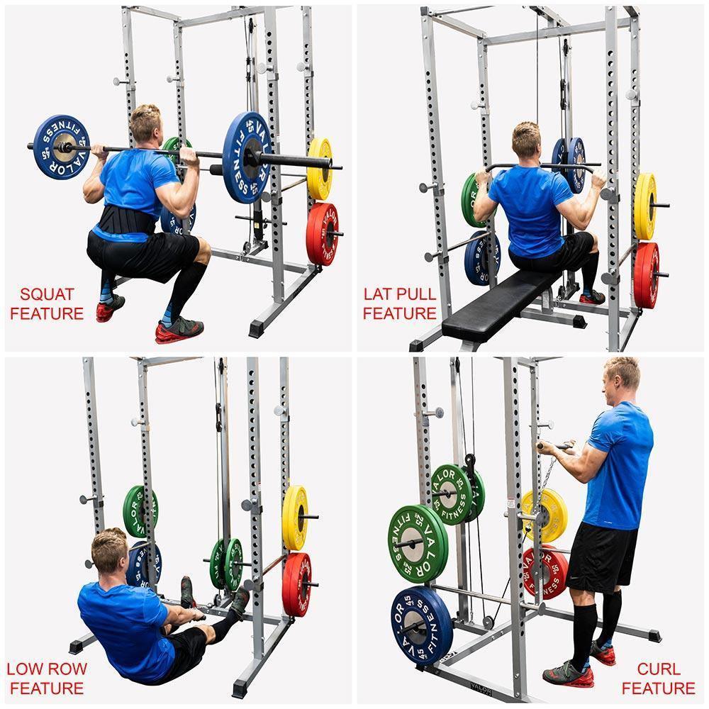 Compact 2x2 Power Rack w Lat Pull Station