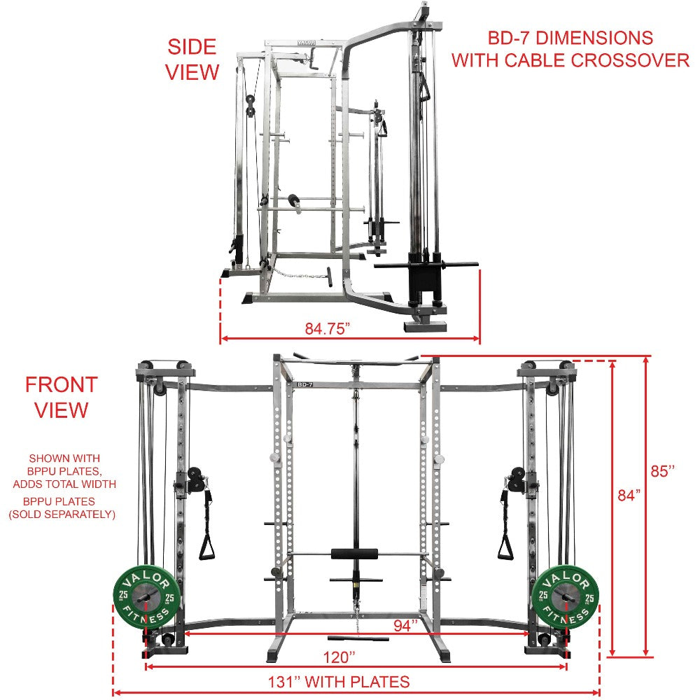 Valor Fitness BD-CC2.0, Cable Crossover Attachment for BD-7 & BD-33