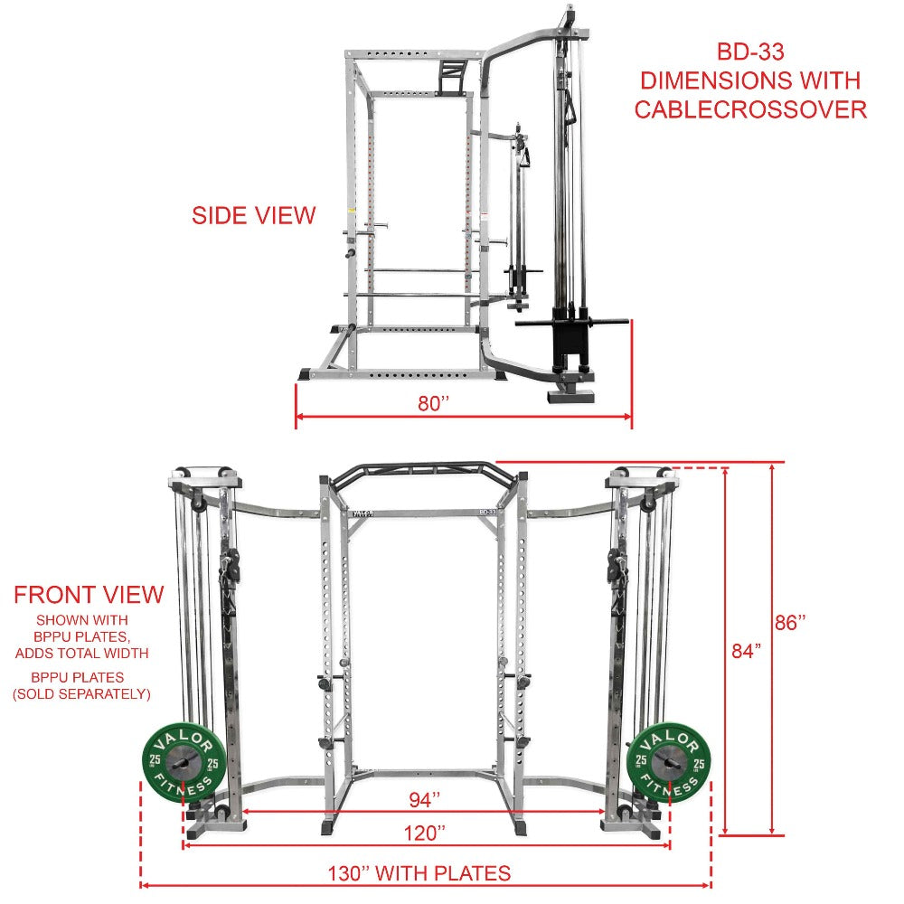 Valor Fitness BD-CC2.0, Cable Crossover Attachment for BD-7 & BD-33