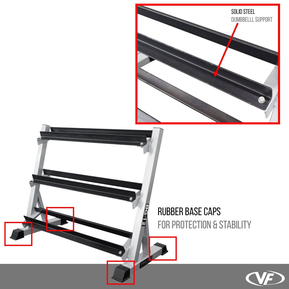 BG-12, 3-Tier Dumbbell Rack