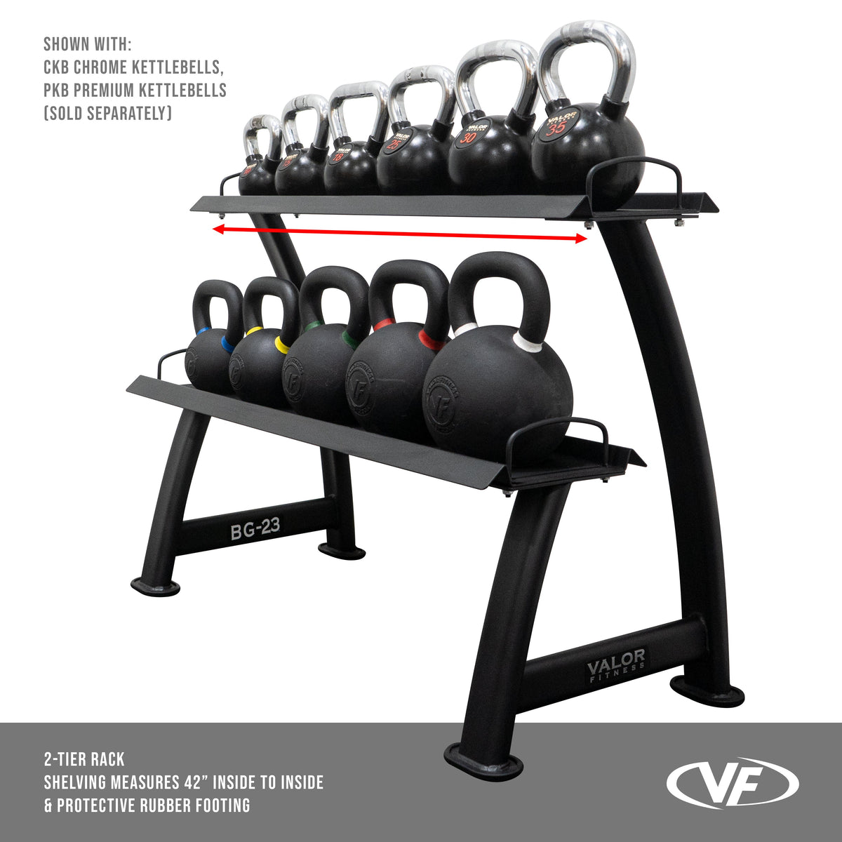 2-Tier Kettlebell Storage Rack – Valor Fitness