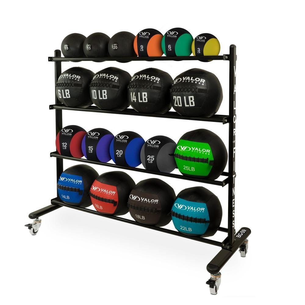 Ball Roller Protection For Rack Rolling Exercise Ball Rack – Mobile 4-Tier Storage – Valor Fitness
