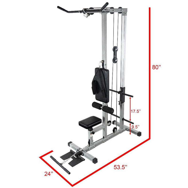 Plate Loaded Lat Pull Machine w/ Row and Ab Crunch